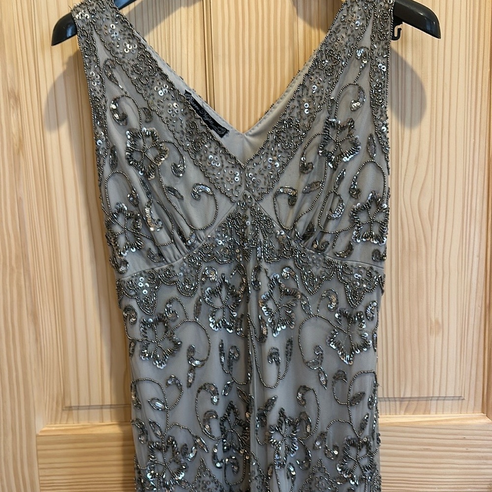 Pisarro Nights Gray Beaded Gown - Picture 8 of 13